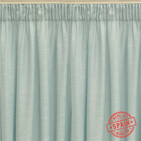 Curtain Alexandra House Living Rustik Turquoise Natural 300 x 270 x 1 cm Translucent