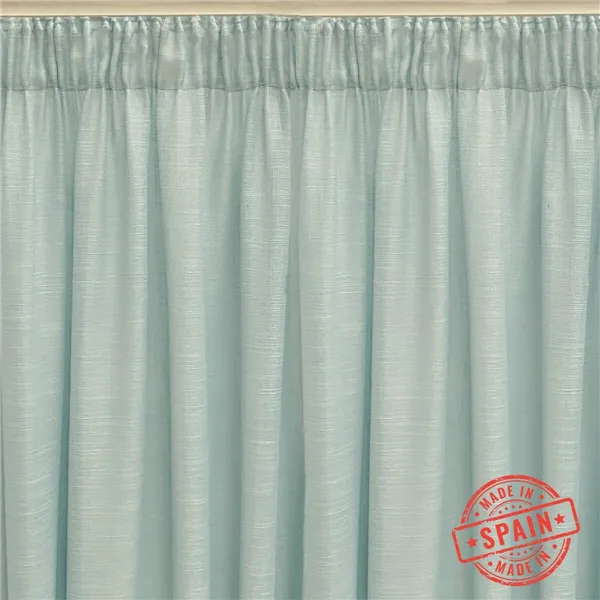 Curtain Alexandra House Living Rustik Turquoise Natural 140 x 270 x 1 cm Translucent