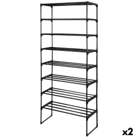 Shelves Max Home Black Metal Plastic 67 X 160 X 30 CM (2 Units)