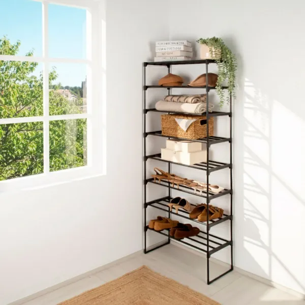 Plaukti Max Home Melns Metāls Plastmasa 67 X 160 X 30 CM (2 gb.)