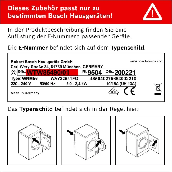 Pesemisasjade Kott BOSCH WTZ11400 Valge