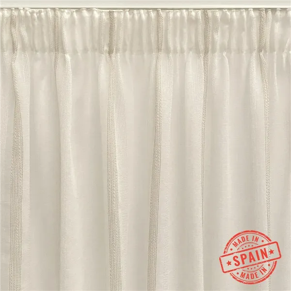 Curtain Alexandra House Living Rebeca Beige 140 x 270 x 1 cm Translucent