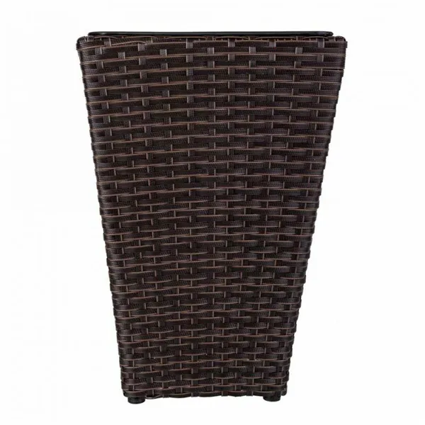 Planter Alexandra House Living Brown Iron Rattan Plastic 28 x 40 x 28 cm