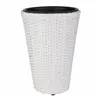 Planter Alexandra House Living White Iron Rattan Plastic 28 x 40 x 28 cm