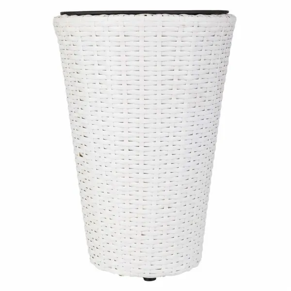 Planter Alexandra House Living White Iron Rattan Plastic 28 x 40 x 28 cm