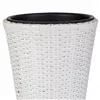 Planter Alexandra House Living White Iron Rattan Plastic 28 x 40 x 28 cm