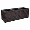 Planter Alexandra House Living Brown Iron Rattan Plastic 18 x 18 x 48 cm