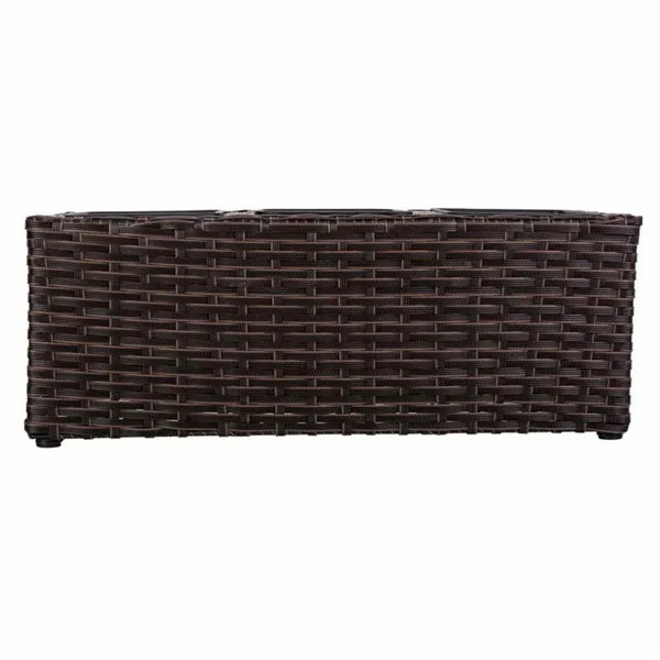 Planter Alexandra House Living Brown Iron Rattan Plastic 18 x 18 x 48 cm