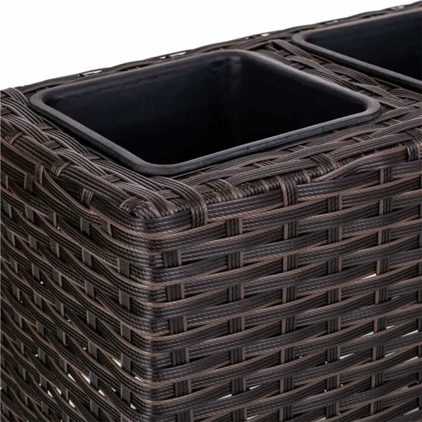 Planter Alexandra House Living Brown Iron Rattan Plastic 18 x 18 x 48 cm