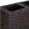 Planter Alexandra House Living Brown Iron Rattan Plastic 18 x 18 x 48 cm