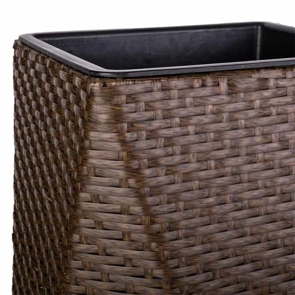 Planter Alexandra House Living Dark brown Iron Rattan Plastic 31 x 56 x 31 cm