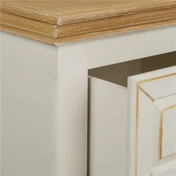 Nightstand Alexandra House Living White Natural 33 x 53 x 37 cm