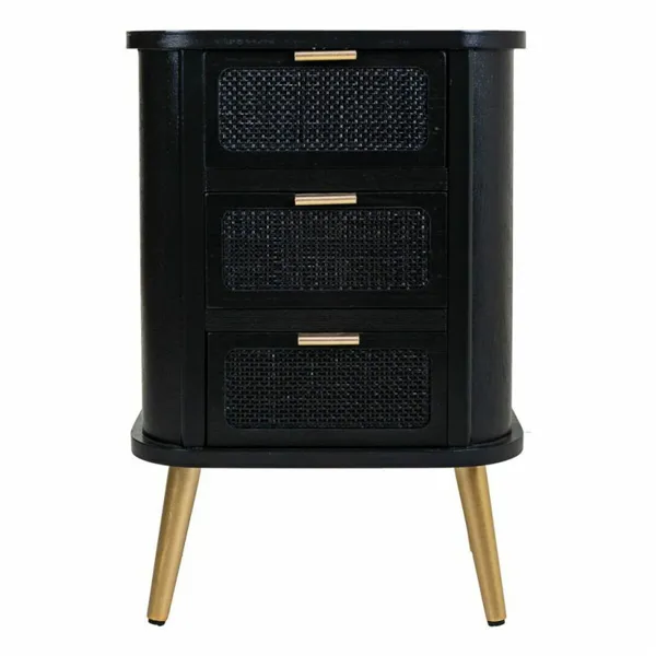 Nightstand Alexandra House Living Black Golden 35 x 72 x 50 cm