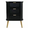 Nightstand Alexandra House Living Black Golden 35 x 72 x 50 cm