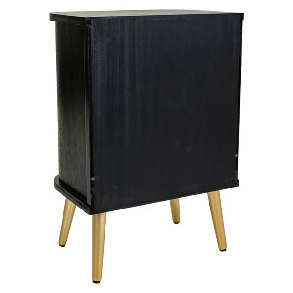 Nightstand Alexandra House Living Black Golden 35 x 72 x 50 cm