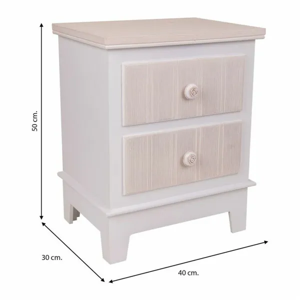 Nightstand Alexandra House Living White 30 x 50 x 40 cm