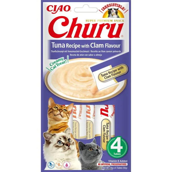 Snack for Cats Inaba Churu Tunzivis Zivs Jūras Velšu 4 x 14 g