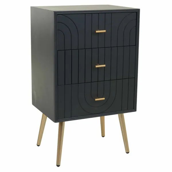 Nightstand Alexandra House Living Golden Dark grey 35 x 76 x 44 cm