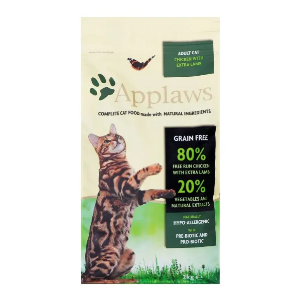 Lopbarība Applaws Chicken with lamb Pieaugušais Cālis Jēra gaļa 2 Kg