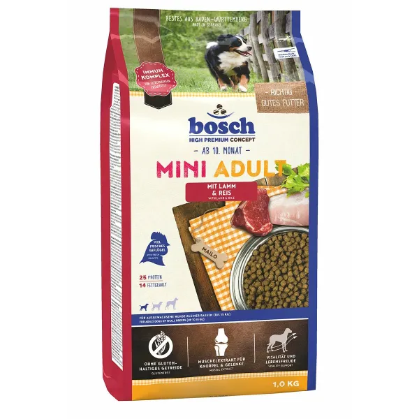 Lopbarība BOSCH Mini Adult Pieaugušais Jēra gaļa Rīsi 1 kg