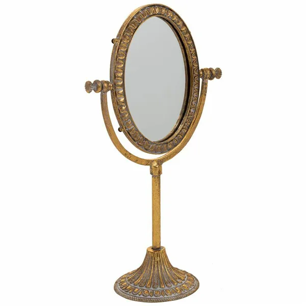 Mirror with Mounting Bracket Alexandra House Living Gold Resin 9 x 30 x 17 cm