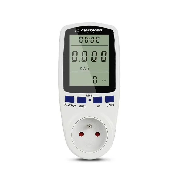 Plug with electricity consumption monitor Esperanza ELA103 White 3680 W