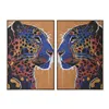 Painting Home ESPRIT Leopard Urban 80 x 4,5 x 120 cm (2 Units)