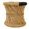 Set of stools Alexandra House Living Black Natural Bamboo Rope 38 x 38 x 38 cm 2 Pieces