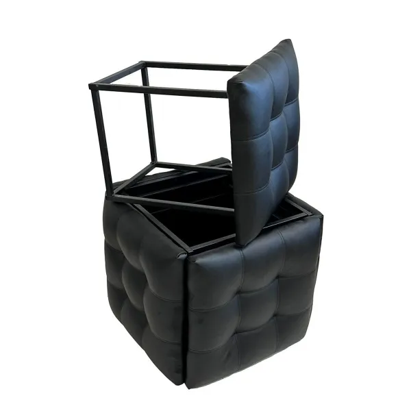 ķebļu komplekts GO GIFT Transformer Melns Āda Tērauds 50 x 50 x 50 cm Pufs 5-in-1 5 gb.