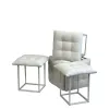 Set of stools GO GIFT Transformer White Leather Steel 50 x 50 x 50 cm Pouffe 5-in-1 5 Units