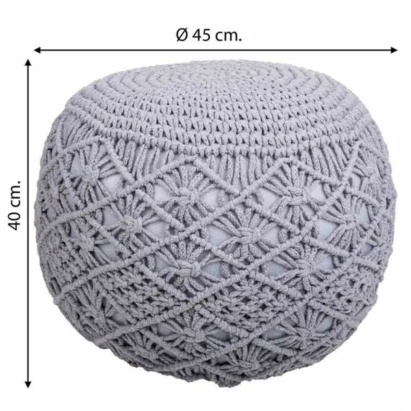 Pouffe Alexandra House Living Light grey polystyrene 45 x 40 x 45 cm