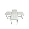 Set of stools GO GIFT Transformer White Leather Steel 50 x 50 x 50 cm Pouffe 5-in-1 5 Units