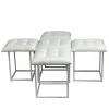 Set of stools GO GIFT Transformer White Leather Steel 50 x 50 x 50 cm Pouffe 5-in-1 5 Units
