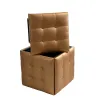 Set of stools GO GIFT Transformer Camel Leather Steel 50 x 50 x 50 cm Pouffe 5-in-1 5 Units