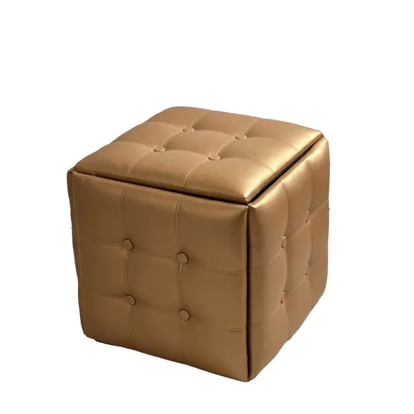 Set of stools GO GIFT Transformer Camel Leather Steel 50 x 50 x 50 cm Pouffe 5-in-1 5 Units