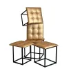 Set of stools GO GIFT Transformer Kameli Nahka Teräs 50 x 50 x 50 cm Pehmustettu istuin 5 yhdessä 5 osaa