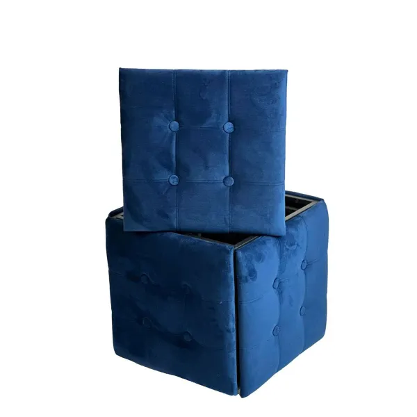 Set of stools GO GIFT Transformer Punaruskea Sametti Teräs 50 x 50 x 50 cm Pehmustettu istuin 5 yhdessä 5 osaa
