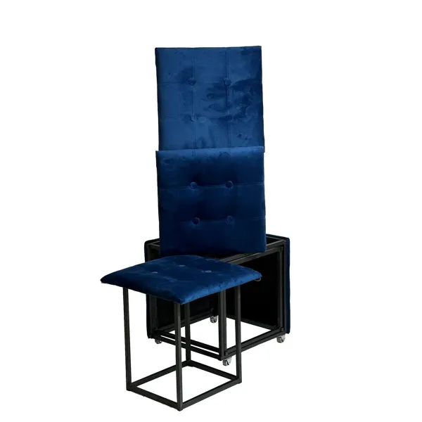 ķebļu komplekts GO GIFT Transformer Sarkanbrūns Samts Tērauds 50 x 50 x 50 cm Pufs 5-in-1 5 gb.