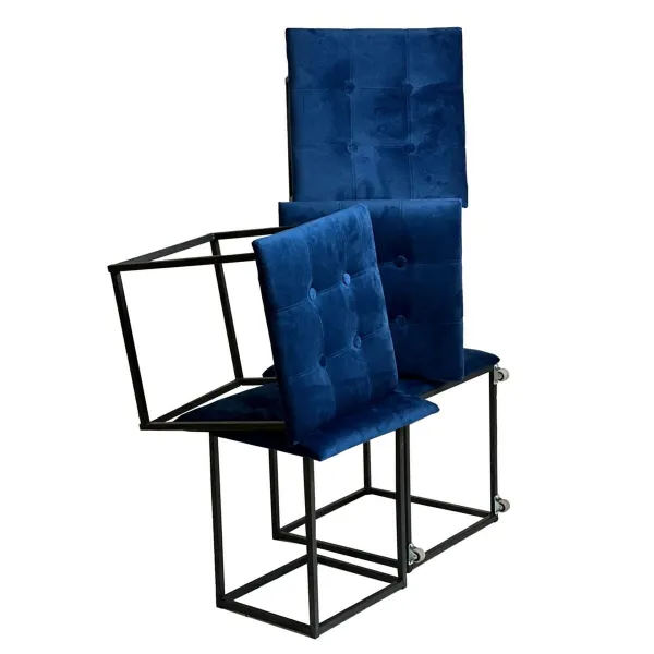 Taburečių rinkinys GO GIFT Transformer Kaštoninė Aksomas Plienas 50 x 50 x 50 cm Fotelis 5 viename 5 vnt.