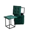 Set of stools GO GIFT Transformer Dark green Velvet Steel 50 x 50 x 50 cm Pouffe 5-in-1 5 Units