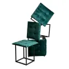 Taburečių rinkinys GO GIFT Transformer Tamsiai žalia Aksomas Plienas 50 x 50 x 50 cm Fotelis 5 viename 5 vnt.