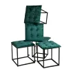 Set of stools GO GIFT Transformer Tummanvihreä Sametti Teräs 50 x 50 x 50 cm Pehmustettu istuin 5 yhdessä 5 osaa