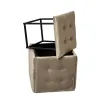 Set of stools GO GIFT Transformer Capuccino Sametti Teräs 50 x 50 x 50 cm Pehmustettu istuin 5 yhdessä 5 osaa