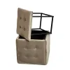 Set of stools GO GIFT Transformer Capuccino Sametti Teräs 50 x 50 x 50 cm Pehmustettu istuin 5 yhdessä 5 osaa