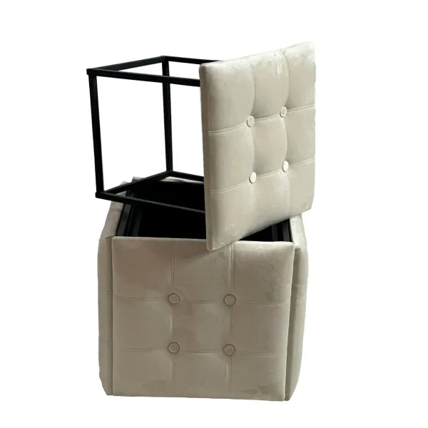 ķebļu komplekts GO GIFT Transformer Krēmkrāsa Samts Tērauds 50 x 50 x 50 cm Pufs 5-in-1 5 gb.