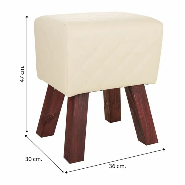 Stool Alexandra House Living PVC MDF Wood 30 x 47 x 36 cm