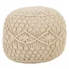 Pouffe Alexandra House Living Cream Bamboo Sponge MDF Wood 50 x 30 x 50 cm