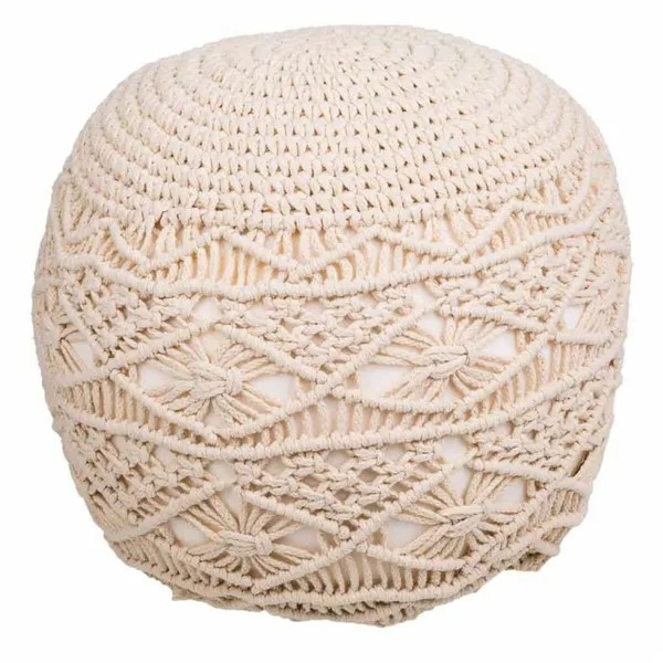 Pouffe Alexandra House Living Cream polystyrene 45 x 40 x 45 cm