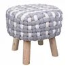 Stool Alexandra House Living White Grey Bamboo Sponge MDF Wood 40 x 36 x 40 cm