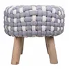 Stool Alexandra House Living White Grey Bamboo Sponge MDF Wood 40 x 36 x 40 cm